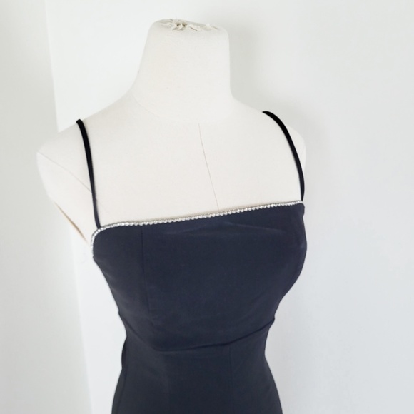 Y2K Rhinestone Flared Jumpsuit Spaghetti Straps Square neckline bell bottoms - Picture 13 of 16